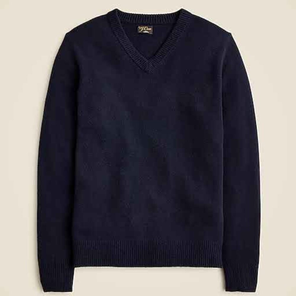J. Crew 100% Cashmere Mens V Neck Sweater. Navy. Size Medium (M)